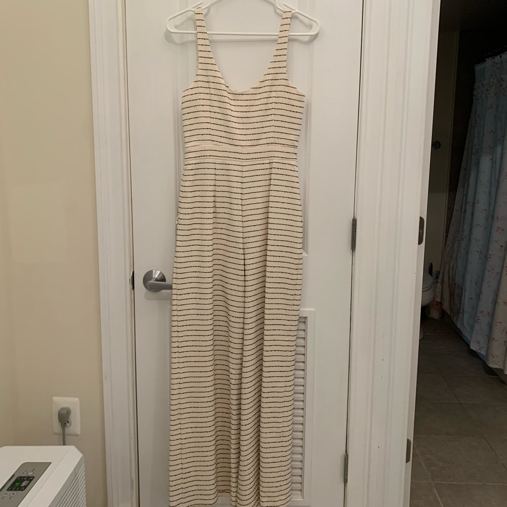 Sleeveless Cream Striped Maxi Dress